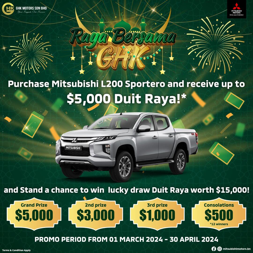 Mitsubishi Brunei | Purchase Mitsubishi L200 Sportero and receive up to $5,000 Duit RAYA!*