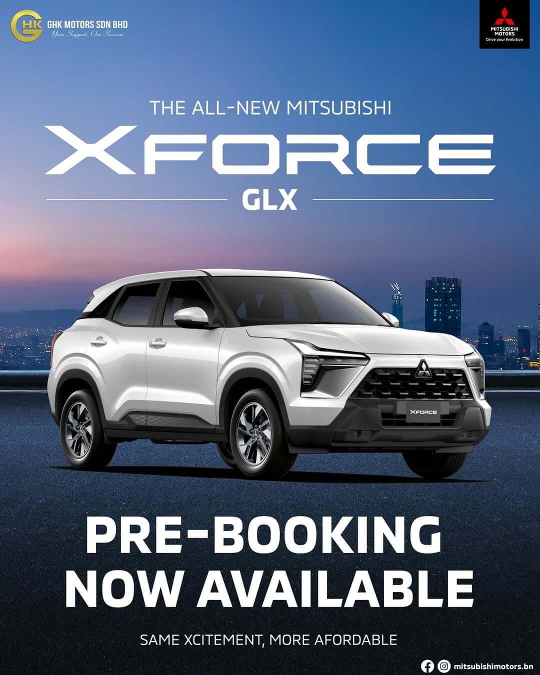 Mitsubishi Brunei | The all-new Mitsubishi XForce GLX is now available for Pre-booking!