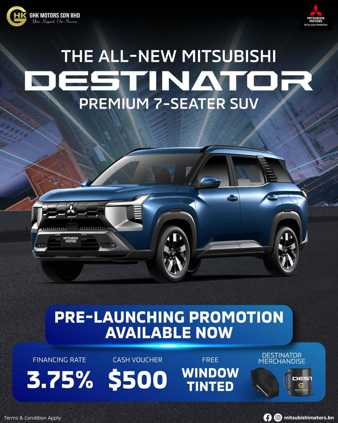 Mitsubishi Brunei | Pre-Launching Promotion – Mitsubishi Destinator (Premium 7-Seater SUV)